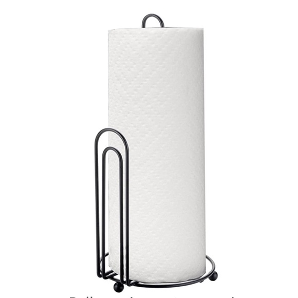 Home Basics Minimalist Wire Paper Towel Holder Dispenser Stand Black Set of 2 . - Picture 9 of 12